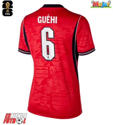 Inglaterra Marc Guehi #6 Segunda Equipación Mujer Mundial 2026 Manga Corta
